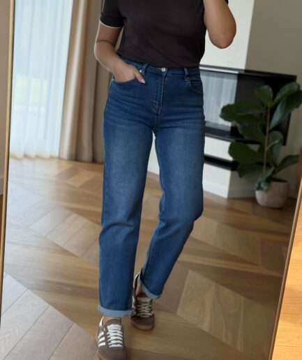 Ilgi mom fit džinsai